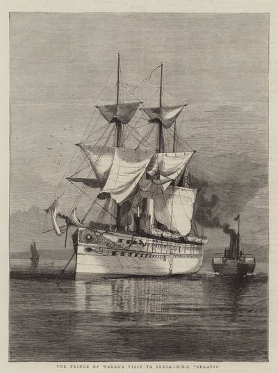 Wizyta księcia Walii w Indiach, HMS Serapis autorstwa William Edward Atkins