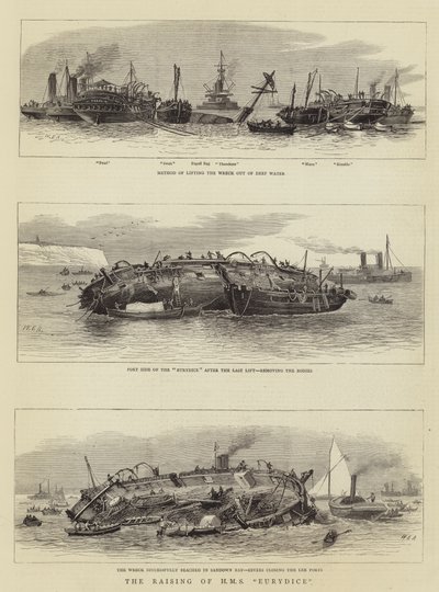 Podniesienie na maszt HMS Eurydice autorstwa William Edward Atkins