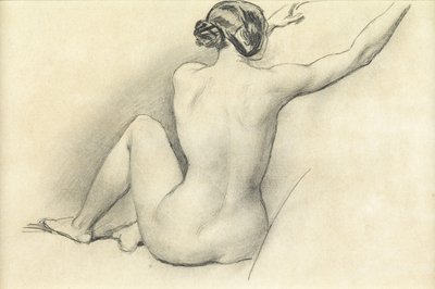 Siedzący akt (ołówek na papierze) autorstwa William Edward Frost