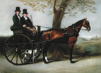 Dwóch dżentelmenów w koncercie narysowanych przez Bay Coba w drodze do strzału ze wskaźnika autorstwa William Edward Frost