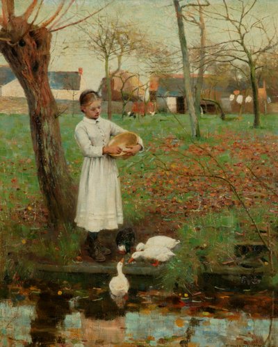 Karmienie kaczek autorstwa William Edward Stott