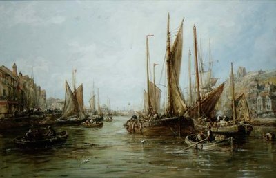 Nabrzeże z łodziami rybackimi autorstwa William Edward Webb
