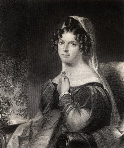 Felicia Dorothea Hemans, sztych. W. Holl, z „Narodowej Galerii Portretów, tom 1”, wydana ok. 1820 r. autorstwa William Edward West