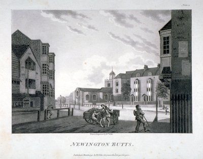 Newington Butts, Southwark, Londyn, 1792. autorstwa William Ellis