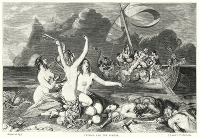 Ulisses i Syreny (rycina) autorstwa William Ellis