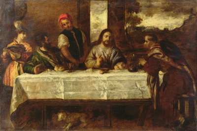 Wieczerza w Emaus, według Tycjana (olej na płótnie) autorstwa William Etty