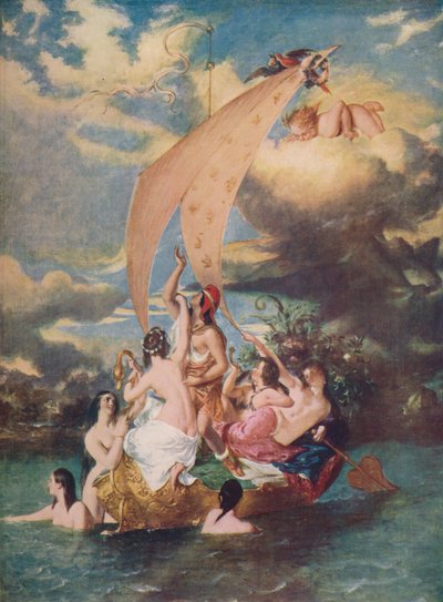 Młodość na dziobie i przyjemność u steru, 1830-32, c1915 autorstwa William Etty