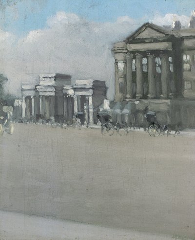 Hyde Park Corner we mgle autorstwa William Evelyn Osbourne