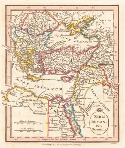 Cesarstwo Wschodniorzymskie. Mapa. autorstwa William Faden