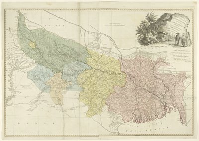 Mapa dorzecza rzeki Ganges autorstwa William Faden