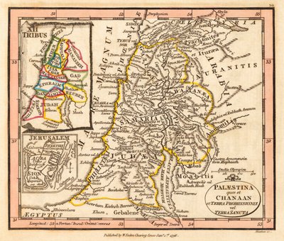 Palestyna. Mapa autorstwa William Faden