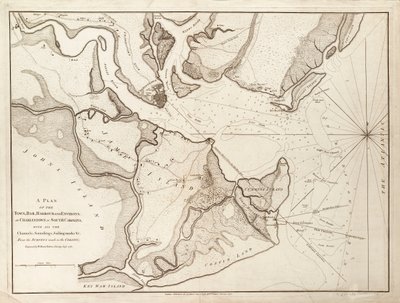 Plan miasta Charlestown, Karolina Południowa autorstwa William Faden