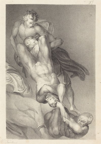 Część Sądu Ostatecznego od Michała Anioła autorstwa William Fairland after John Flaxman