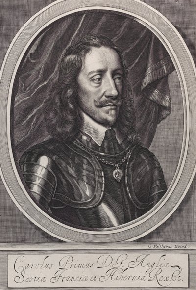 Król Karol I, ca. 1658.. autorstwa William Faithorne