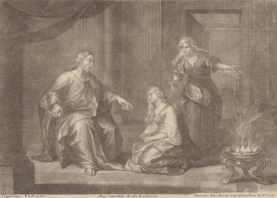 Maria pochwalona, Marta napomniana autorstwa William Faithorne