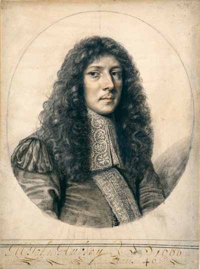 Portret Johna Aubreya, 1666 autorstwa William Faithorne