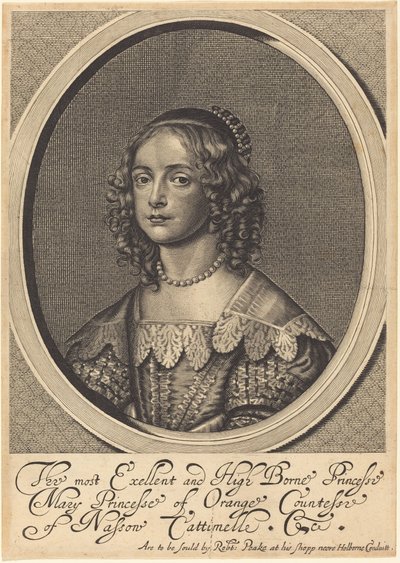 Maryja, Księżniczka Orange autorstwa William Faithorne after Sir Anthony van Dyck