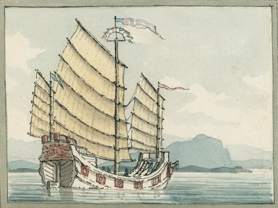 Chińska dżonka autorstwa William Ffarington