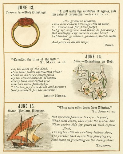 Strona z Księgi Jubileuszowej Godła Biblijnego (kolorowa litografia) autorstwa William Foster