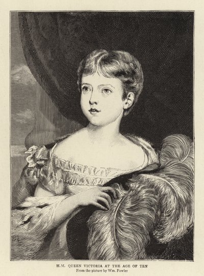 H M Królowa Wiktoria w wieku dziesięciu lat autorstwa William Fowler