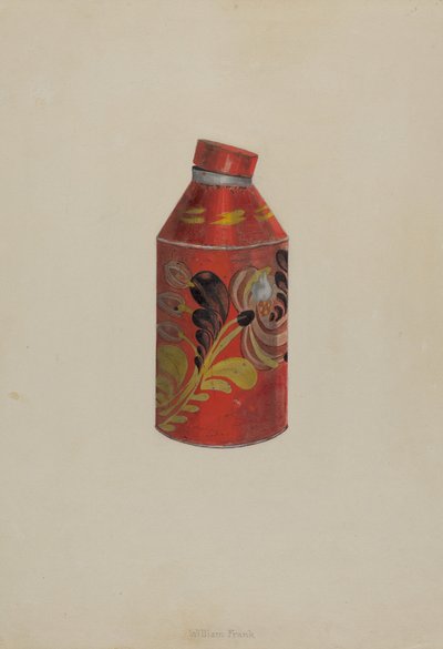 Pojemnik na herbatę Toleware, ok. 1900 r. 1938. autorstwa William Frank