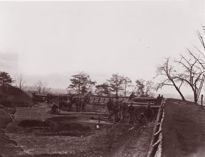 W pobliżu Dutch Gap w Wirginii. Fort Brady, ca. 1865. autorstwa William Frank Browne