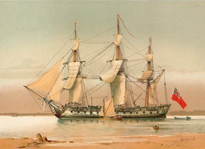 42-działowa fregata około 1780 autorstwa William Frederick Mitchell