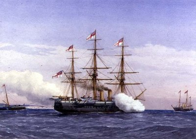 H.M.S. Bachantka z H.M. Jacht Osborne autorstwa William Frederick Mitchell