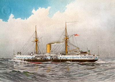 HMS Colossus, pancernik Royal Navy 2. klasy, c1890-c1893 autorstwa William Frederick Mitchell