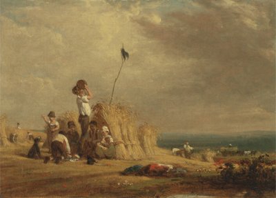 Odpoczynek południowy, żniwa (olej na pokładzie) autorstwa William Frederick Witherington