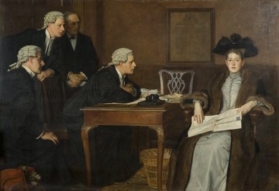 Pozwany i doradca autorstwa William Frederick Yeames