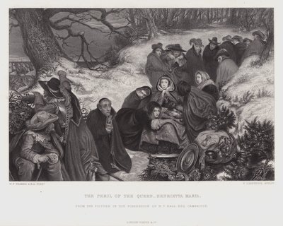 Niebezpieczeństwo królowej Henrietty Marii (rycina) autorstwa William Frederick Yeames