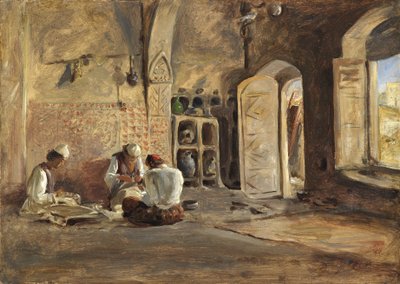 Wnętrze, Algier (olej na papierze nałożony na płótno) autorstwa William Gale