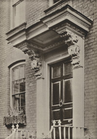Drzwi, Church Road, Richmond, Surrey (zdjęcie czarno-białe) autorstwa William Galsworthy Davie