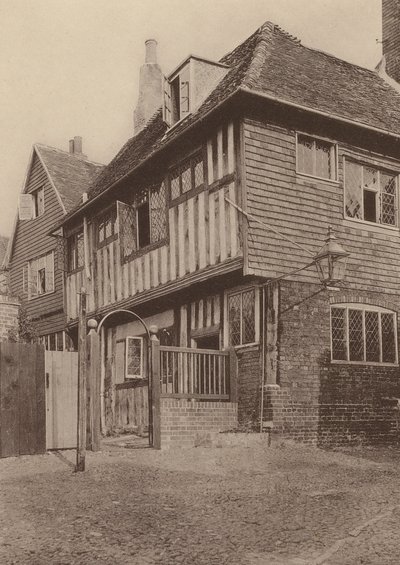 Mermaid Inn, Rye, Sussex (zdjęcie czarno-białe) autorstwa William Galsworthy Davie