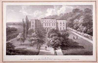 Widok zakładu dla obłąkanych w Kensington House, ok. 1830 r. autorstwa William Gauci