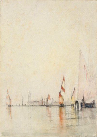 Łodzie na lagunie, Wenecja autorstwa William Gedney Bunce