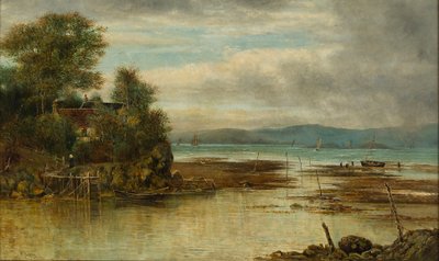Prom Cramond – Gdzie rzeka łączy się z morzem (olej na płótnie) autorstwa William Gerard Barry