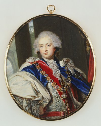 J.Ś. Frederick, książę Yorku, długość trzech czwartych, pełna twarz, ubrany w insygnia Orderu Podwiązki autorstwa William Grimaldi