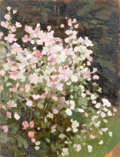 Różowe kwiaty, ok. 1930 (olej na płótnie) autorstwa William Gunning King