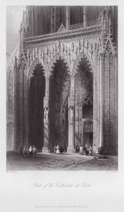 Kruchta katedry w Ulm (rycina) autorstwa William H. Bartlett