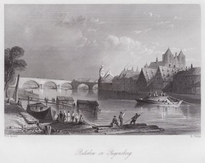 Ratisbon lub Regensberg (grawerowanie) autorstwa William H. Bartlett