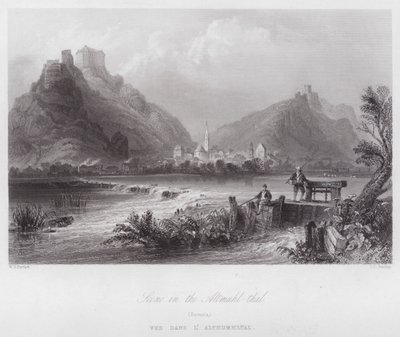 Scena w Altmuhl-thal, Bawaria (grafika) autorstwa William H. Bartlett