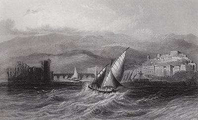 Sydon i Góra Liban, od strony morza (rycina) autorstwa William H. Bartlett