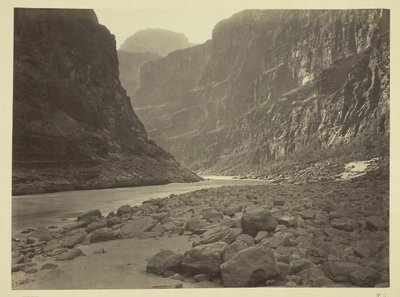 Rzeka Kolorado, Ujście Kanab Wash, Patrząc na Zachód, 1872. autorstwa William H. Bell