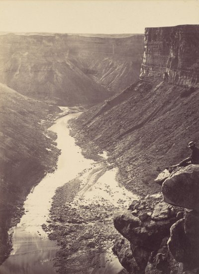 Wielki Kanion, rzeka Kolorado, niedaleko Paria Creek, patrząc na zachód, 1872. autorstwa William H. Bell
