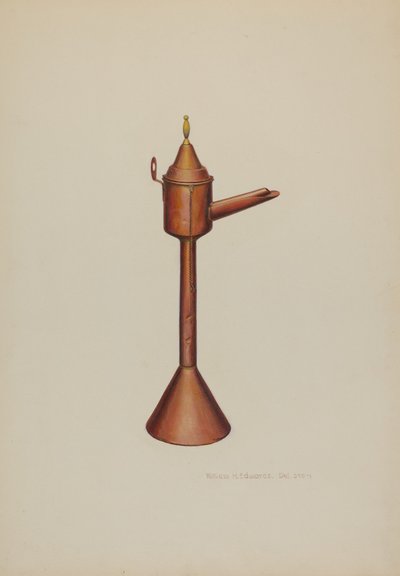 Lampa na olej z wieloryba 1938. autorstwa William H Edwards