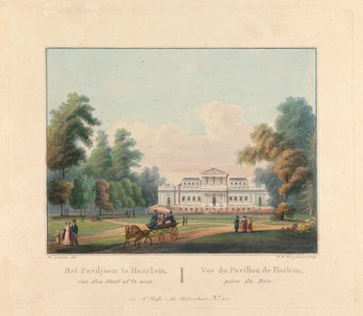 Welgelegen: Widok na Harlem Pavilion zaczerpnięty z Lasku autorstwa William H. Hoogkamer