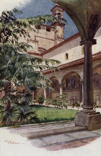 Chiostro Di S Marco, Florencja (kolor lito) autorstwa William H. Parkinson