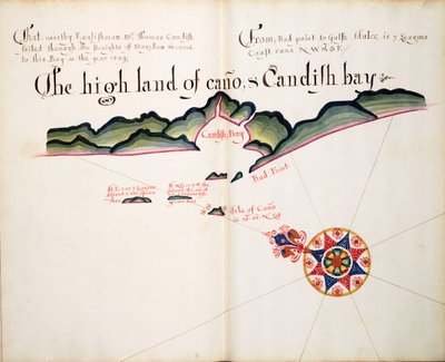 Wysoki ląd Cano i zatoka Candish autorstwa William Hack